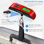 Luggage Scale, 110lb Luggage Weight Scale with 4 Unit Switching Functions&LED Display, Luggage Scale Travel Digital for Weighing Luggage, Backpacks, Packages and Markets(Red)