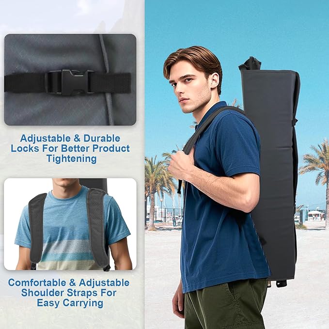 Folding Camping Chairs Canopy Outdoor: Sports Portable Beach Chair with Canopy-Lawn Beach Chairs with Umbrella for Adults-Camping Chair with Shade for Fishing Camp Heavy Duty (Casual, Grey)