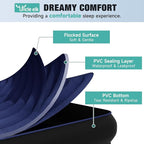 SUV Air Mattress: Inflatable Car Air Mattress for Camping, Portable Car Bed with Air Pump & 2 Pillows, Flocking Sleeping Pad Mattress for Home Car Travel Camping, Navy