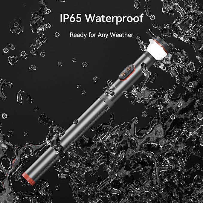 Camping Light Telescopic Collapsible 800 Lumens IP65 Waterproof Smart Remote Magnetic Base USB Rechargeable Battery Adjustable Height for Outdoor Adventure Hiking Emergency Lighting