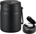 17oz Soup Thermo for Hot Food Kids,Insulated Food Jar with Spoon,Thermo Hot Food Lunch Container,Wide Mouth Leakproof Stainless Steel Lunch Box for School-Black