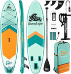 InnoExpo Inflatable Stand Up Paddle Boards with Premium Accessories, Wide Stable SUP Paddle Board Design, Non-Slip Comfort Deck for Youth & Adults