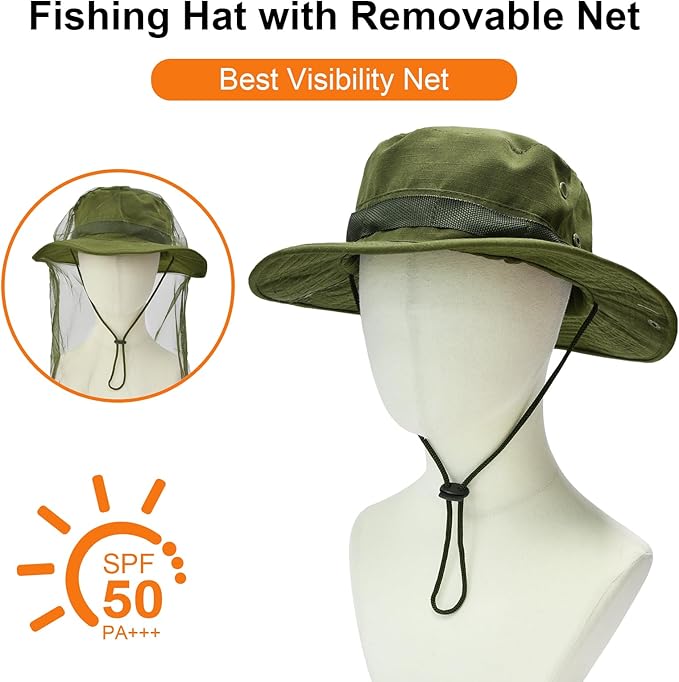 Sun Hats for Men Women Bucket Hat UPF 50+ Boonie Hat Foldable UV Protection Hiking Beach Fishing Summer Safari
