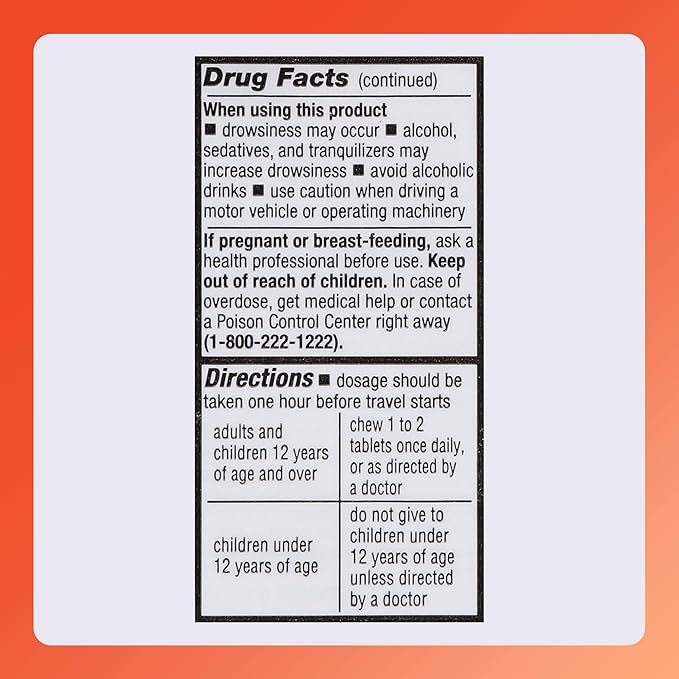 Rugby Meclizine Chewable Tablets 25mg - Anti-Nausea Medicine Helps with Motion Sickness - 100 Count (3 Pack)