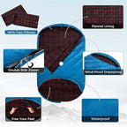 KingCamp Double Sleeping Bag for Adults, Queen Size 2 Person XXL Flannel Sleeping Bag, Waterproof Lightweight Flannel Quilt with 2 Pillows, Perfect for Couples Family Camping Hiking