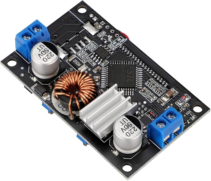 DROK DC Voltage Regulator Adjustable - 2pcs LCD Display Boost Converter 6-30V to 7-32V 5A, 12v to 24v DC Step Up Converter with Protective Case