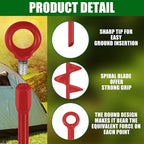 Lasnten 3 Pcs 30 Inch Heavy Duty Ground Anchor Spiral Blade Earth Anchor Kit Metal Anchor Hook Beach Sand Stakes Camping for Securing Animals, Shelters, Tents, Canopies (Red)