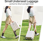 Hanke 14 Inch Underseat Carry On Luggage with Wheels, Lightweight, Waterproof, TSA-Approved, Suitcase, Ivory White