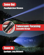 Victoper LED Flashlight 2 Pack, Bright Tactical Torch High Lumens with 5 Modes, Waterproof Zoomable Flash Light for Outdoor, Birthday Gifts for Men, Dorm Room Hiking Camping Essentials Gear for Guys