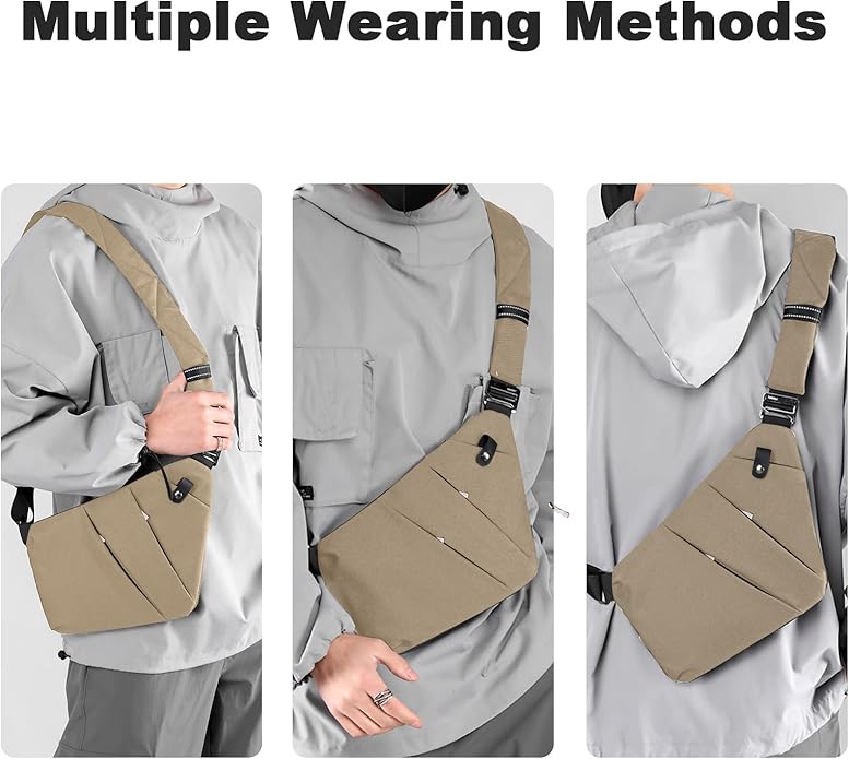 Anti Theft Travel Bag, One Shoulder Large Capacity Cross-body Bag Chest Fashion Lightweight Sling Bags for Travel Sports