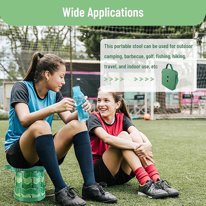 Portable Foldable Stool Set - Sturdy Square Collapsible Stool + Thick Seat Cushion - 550lbs Load Capacity for Camping Travel Picnic Gardening (Camouflage/Black)