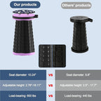 ALEVMOOM 2025 Upgraded 18.1" Collapsible Stool with Cushion & Carry Bag, 600lbs Max Weight Portable Telescoping Stool, More Sturdy Lightweight Retractable Seat Folding Chair for Camping & Outdoors