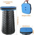 Boreeman Upgraded Collapsible Stool, Square Portable Stool, Lightweight Yet More Sturdy with Load Capacity 400lbs, Perfect for Camping Fishing Hiking BBQ (Square Blue)