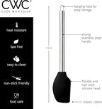 COOK WITH COLOR Silicone Cooking Utensils, Kitchen Utensil Set, Easy to Clean Silicone Kitchen Utensils, Cooking Utensils for Nonstick Cookware, Kitchen Gadgets Set, 10 Pieces, Black