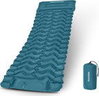 Naturehike Camping Sleeping Pad, Ultralight Inflatable Sleeping Mat with Pillow Built-in Pump, 2.6 Inch Lightweight Air Mattress for Backpacking, Hiking, Traveling