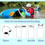 CMCOOPLX 10L/20L/40L/70L Waterproof Dry Bags, Lightweight Canoe Storage for Kayaking Rafting Boating Hiking Camping Travel Fishing Sea Swimming