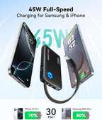 INIU 45W Mini Power Bank + 45W Portable Charger with Built-in USB C Cable