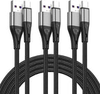 USB to USB C Cable,3Pack 6ft Premium Nylon Braided Fast Charging,3A Rapid Charger Cord,Type C to A Cable Compatible with Samsung Galaxy S22 S21 S20 S10 S9 S8 Plus,Note 20 10 9 8,LG V50 V40