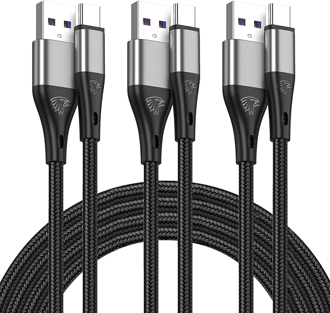Short USB Type C Cable,3pack 1ft Premium Nylon Braided Fast Charging 3A Rapid Charger Quick Cord,Type C to A Cable Compatible for Samsung Galaxy S21 S20 S10 S9 S8 Plus,Note 20 10 9 8, LG V50 V40 G8 G7
