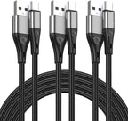 Short USB Type C Cable,3pack 1ft Premium Nylon Braided Fast Charging 3A Rapid Charger Quick Cord,Type C to A Cable Compatible for Samsung Galaxy S21 S20 S10 S9 S8 Plus,Note 20 10 9 8, LG V50 V40 G8 G7