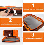 Cooking Utensil Storage Bag Grill Cookware Organizer Travel Set Portable Tableware Fork Spoon Chopsticks Organizer Tote for Outdoor Travel Picnic Camping（0range）