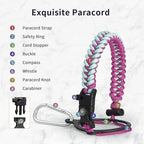 Trebo Insulated Water Bottle 64 oz, Half Gallon Metal Vacuum Water Jug with Paracord Handle and 3 Lids, Leakproof BPA-Free Flask for Gym Sports Hiking Travel, Keep Cold 48 Hours, Rose Red