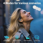 Ai Translation Earbuds Real Time, 3-in-1 Translator Earbuds with 144 Languages/4 Translation Modes,Translatior Headphones,48H Audifonos Traductores Inglés Español for Travel Learning