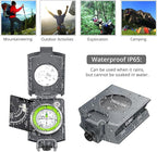 Proster IP65 Compass Hiking Survival - Lensatic Sighting Compass for Camping Navigation, Compass with Clinometer & Carry Bag for Camping Hunting Hiking Geology Activities