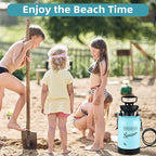 Finderomend Portable Shower for Camping with 7 Spray Modes, Hand Press Camping Shower with Removable Hose and Shower Head,Pressure Rinse Kits for Hiking Traveling Garden Beach Pet Shower