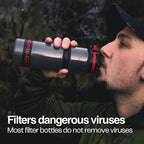 Water-to-Go Water Filter Bottle for Hiking - 25oz/75cl Outdoor Water Purifier for Outdoor Survival & Emergency Use