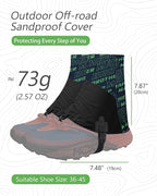 Trail Gaiters, Waterproof Low Shoe Protectors, Adjustable Boots Gators for Hiking & Running - Prevents Debris in Shoes