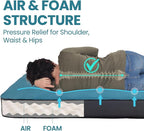 FUNDANGO 4'' Thick Self Inflating Sleeping Pad with Foam, 8.7 R Value, XL Double Mattress, Outdoor Portable Camping Air Mat for Tent, Car or Home,