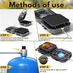 Adjustable 2-Burner Portable Stove with 16000 BTU, Flameout Protection, with Camping Grill and Carrying Bag, Propane Camping Stoves for Camping, Backyard BBQ,Tailgating (Grey)