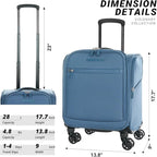 Verage Underseat Carry On Luggage with Spinner Wheels (Coast Blue, 14.5-Inch Plus Underseat Pro)