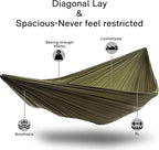 onewind 12Ft Camping Hammock with Mosquito Net, Ridgeline Double Hammock Portable Lightweight Large Hammock Ripstop Nylon Durable with 2 * 12Ft Tree Straps for Camping Hiking Backpacking, OD Green