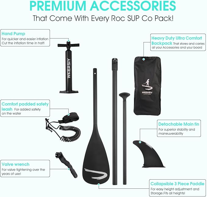 11”32“6 Premium Inflatable Stand Up Paddle Boards with Durable SUP Paddle Board Accessories Wide Stable Design Includes Backpack Required Parts Non-Slip Comfort Deck for Youth & Adults