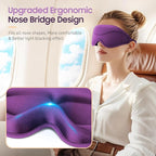Sleep Mask, Premium Eye Mask for Sleeping, 3D Ergonomic Designed Sleeping Mask, Upgraded Light Blocking & Blindfold Sleep Masks for Women, Men (Purple)