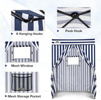 EAGLE PEAK Flex Compact 5x5 Pop-up Canopy Changing Room, Portable Privacy Dressing Room for Indoor Fashion Photoshoots, Camping, or Pool, White/Blue