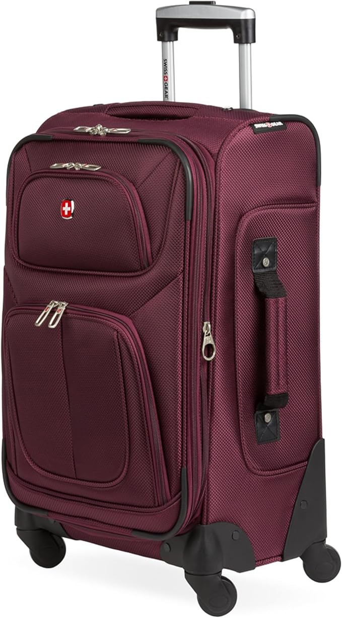 SwissGear Sion Softside Expandable Luggage, Merlot, Carry-On 21-Inch