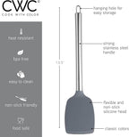 COOK WITH COLOR Silicone Cooking Utensils, Kitchen Utensil Set, Easy to Clean Silicone Kitchen Utensils, Cooking Utensils for Nonstick Cookware, Kitchen Gadgets Set, 10 Pieces, Grey Ombre