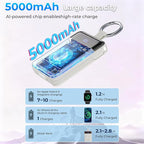 Portable Charger,5000mAh PD 20W Super Fast Charging Power Bank with Built-in Cables,Travel Keychain Battery Pack for Apple Watch Ultra/11/10/9/8/7/6/SE,iPhone 17/16/15/14/13/12 (White)