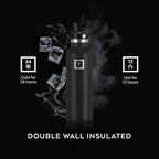 IRON °FLASK Camping & Hiking Hydration Canteens - 3 Lids (Narrow Straw Lid) Leak Proof Vacuum Insulated Stainless Steel - Hot & Cold Double Walled Sports Water Bottle - Twilight Blue, 32 Oz