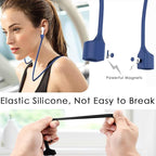【2 Pack】 Ultra Strong Magnetic Anti-Lost Straps for AirPods, Colorful Soft Silicone Sports Lanyard Compatible with AirPods 1&2 / AirPods 3rd / AirPods Pro 1st&2nd Gen, Neck Rope Cord - Red+Blue