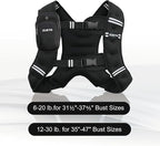 Weighted Vest, 6lb/8lb/12lb/16lb/20lb/25lb/30lb Weight Vest with Reflective Stripe, Weighted Vest for Men Women Workout Equipment for Strength Training, Running, Jogging, Fitness, Weight Loss