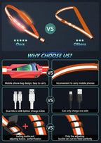 LED Reflective Belt Sash for Walking at Night, Night Running Safety Gear High Visibility Rechargeable LED Light Up Running Belt for Runners Walkers Men Women