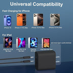 Phone 15/16/17 Pro Max Charger Fast Charging, 20W Dual Port USB C Charger Block with 6.6FT Long USB C to C Charging Cable Cord for Phone 17 16 15 Pro Max/17 16 15Pro/15/1615Plus,Air