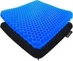 Gel Seat Cushion for Long Sitting - 1.65inch Double Thick Cooling Egg Cushion for Back, Hip, Sciatica, Coccyx, Tailbone Pain Relief - Office Chair Car Seat Cushion – Wheelchair Cushions