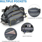 WATERFLY Fanny Pack Waist Bag: Fannie Pack 2 Water Bottle Holders Lumbar Belt Hiking Walking Running Jogging Camping Large Woman Man (Bottle Not Included)