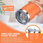 20 oz Tumbler with Lids and Straws, Stainless Steel Insulated Travel Coffee Mug, Double Wall Vacuum Insulated Tumblers, Powder Coated Coffee Tumbler for Cold & Hot Drinks (Mix Color-7)