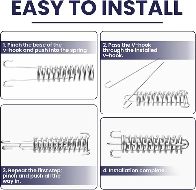 2 Pcs Stainless Steel Absorbing Spring, Heavy-Duty Porch Swing Spring and Tent Rope Spring Buckle for Hammock Chair, Punching Bag, Dog Leash, Camping and Outdoor Use